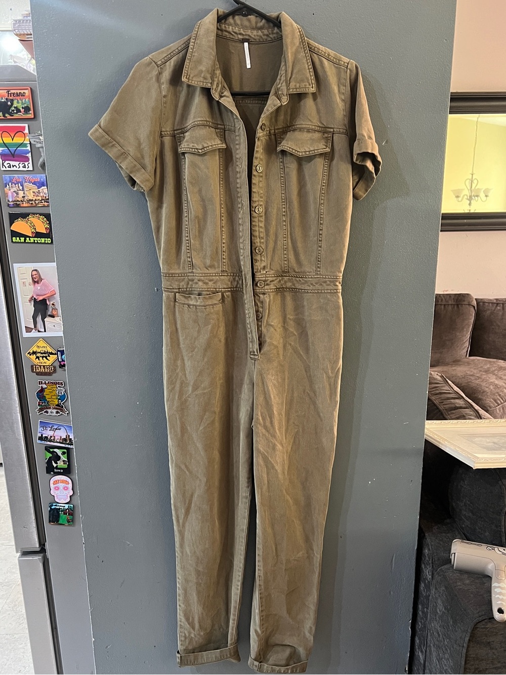 YFB YOUNG FABULOUS and BROKE Olive Green Women's Utility Jumpsui
